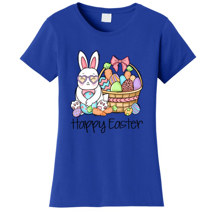 Happy Easter Egg Basket Bunny Ears Easter Day Women's T-Shirt