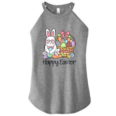 Happy Easter Egg Basket Bunny Ears Easter Day Women’s Perfect Tri Rocker Tank