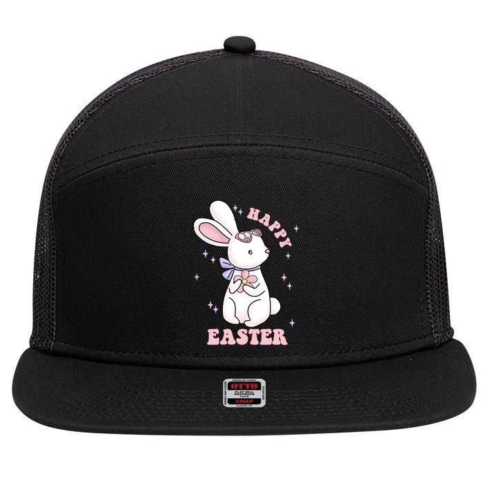 Happy Easter Easter Sunday 7 Panel Mesh Trucker Snapback Hat