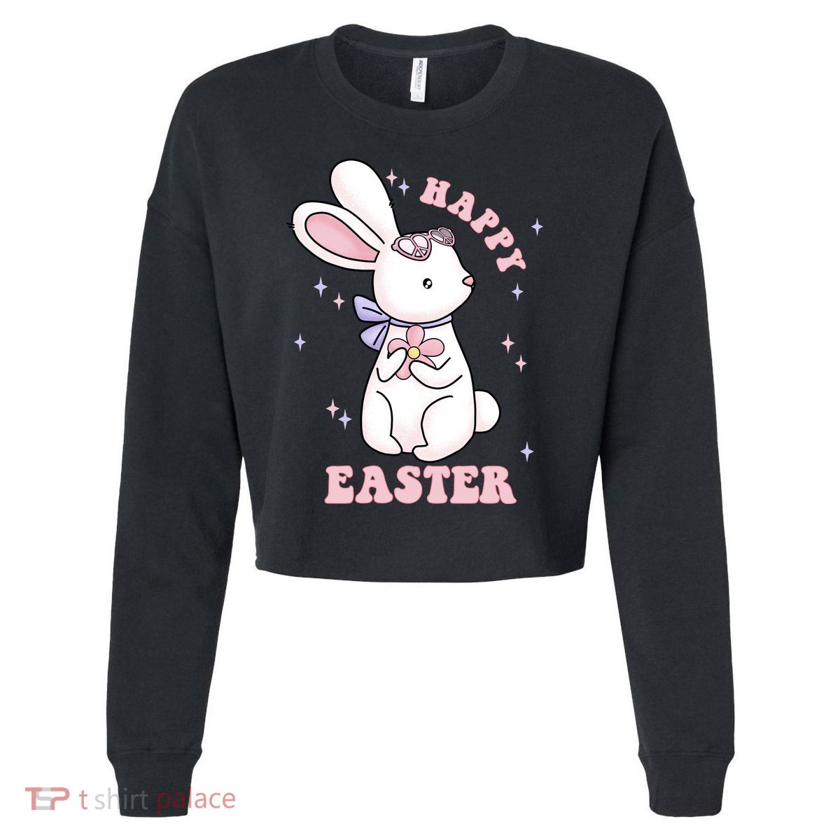 Happy Easter Easter Sunday Cropped Pullover Crew