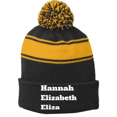 Hannah Elizabeth Eliza Stripe Pom Pom Beanie