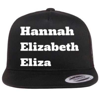 Hannah Elizabeth Eliza Flat Bill Trucker Hat