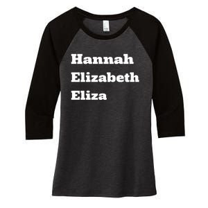 Hannah Elizabeth Eliza Women's Tri-Blend 3/4-Sleeve Raglan Shirt