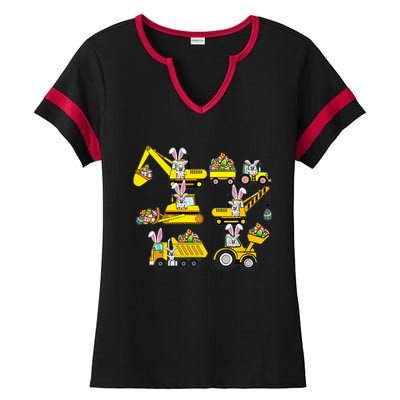 Heavy Equipment Easter Construction Vehicle Egg Ladies Halftime Notch Neck Tee