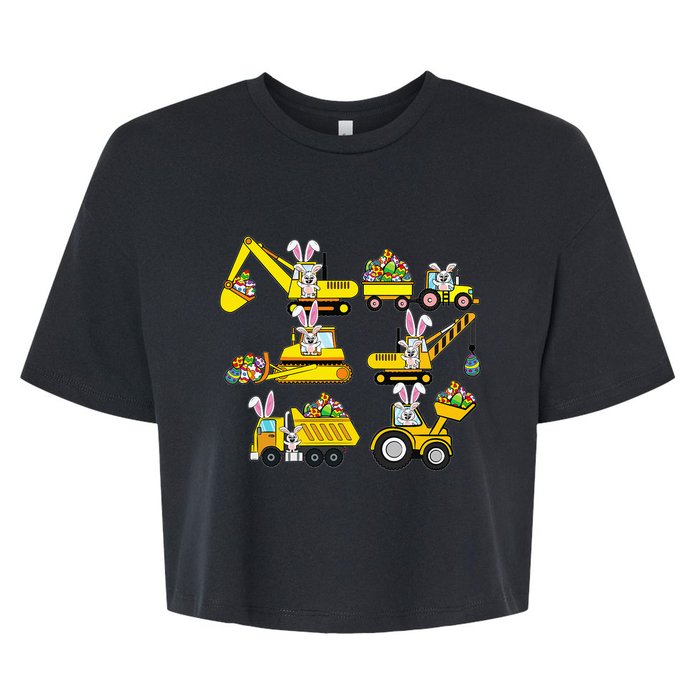 Heavy Equipment Easter Construction Vehicle Egg Bella+Canvas Jersey Crop Tee