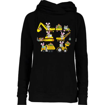 Heavy Equipment Easter Construction Vehicle Egg Womens Funnel Neck Pullover Hood