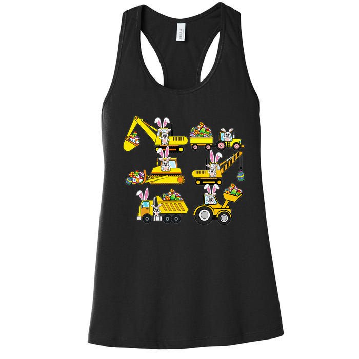 Heavy Equipment Easter Construction Vehicle Egg Women's Racerback Tank