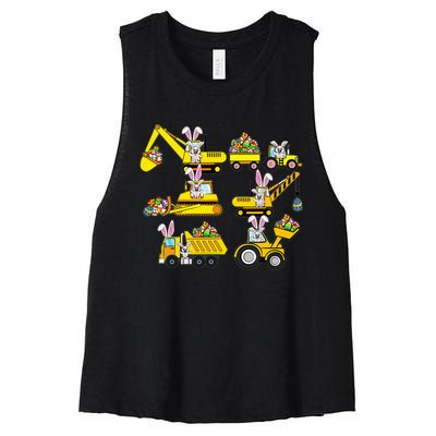 Heavy Equipment Easter Construction Vehicle Egg Women's Racerback Cropped Tank