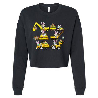 Heavy Equipment Easter Construction Vehicle Egg Cropped Pullover Crew