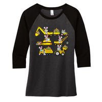 Heavy Equipment Easter Construction Vehicle Egg Women's Tri-Blend 3/4-Sleeve Raglan Shirt