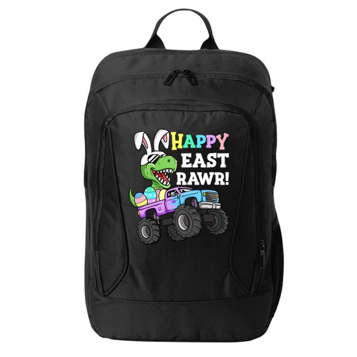 Happy Eastrawr Easter Eggs Monster Truck T Rex Bunny City Backpack