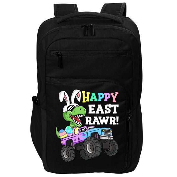 Happy Eastrawr Easter Eggs Monster Truck T Rex Bunny Impact Tech Backpack