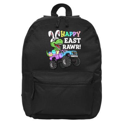 Happy Eastrawr Easter Eggs Monster Truck T Rex Bunny 16 in Basic Backpack