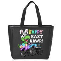 Happy Eastrawr Easter Eggs Monster Truck T Rex Bunny Zip Tote Bag