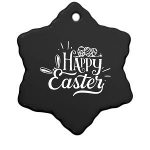 Happy Easter Egg Holiday Ceramic Star Ornament