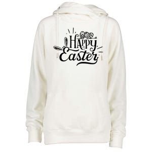 Happy Easter Egg Holiday Womens Funnel Neck Pullover Hood