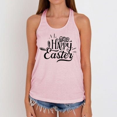 Happy Easter Egg Holiday Women's Knotted Racerback Tank