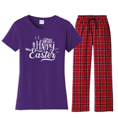 Happy Easter Egg Holiday Women's Flannel Pajama Set