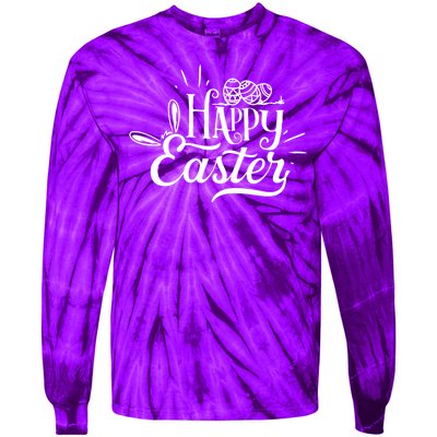 Happy Easter Egg Holiday Tie-Dye Long Sleeve Shirt