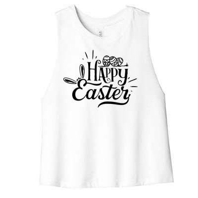 Happy Easter Egg Holiday Women's Racerback Cropped Tank