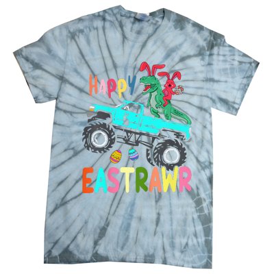 Happy Eastrawr Funny Easter Trex Monster Truck Tie-Dye T-Shirt