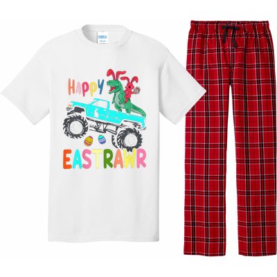 Happy Eastrawr Funny Easter Trex Monster Truck Pajama Set