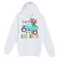 Happy Eastrawr Funny Easter Trex Monster Truck Premium Pullover Hoodie