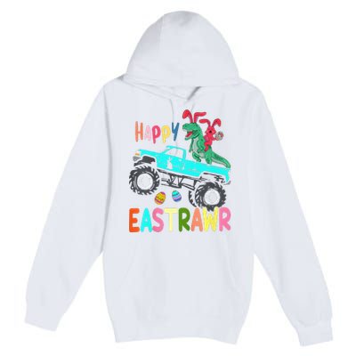 Happy Eastrawr Funny Easter Trex Monster Truck Premium Pullover Hoodie