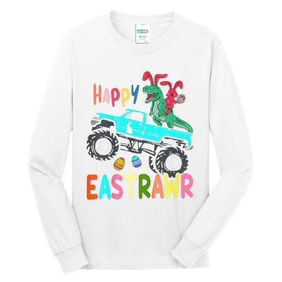 Happy Eastrawr Funny Easter Trex Monster Truck Tall Long Sleeve T-Shirt