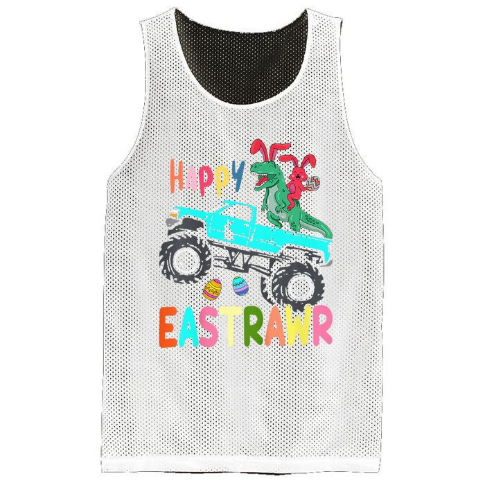 Happy Eastrawr Funny Easter Trex Monster Truck Mesh Reversible Basketball Jersey Tank