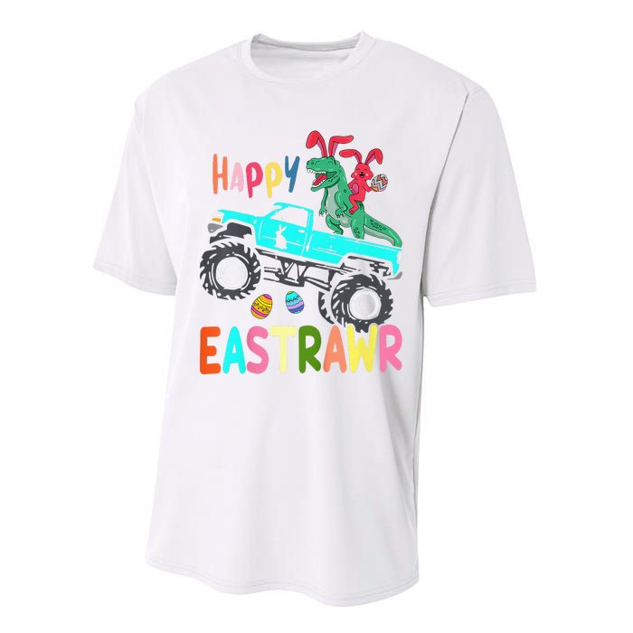 Happy Eastrawr Funny Easter Trex Monster Truck Performance Sprint T-Shirt