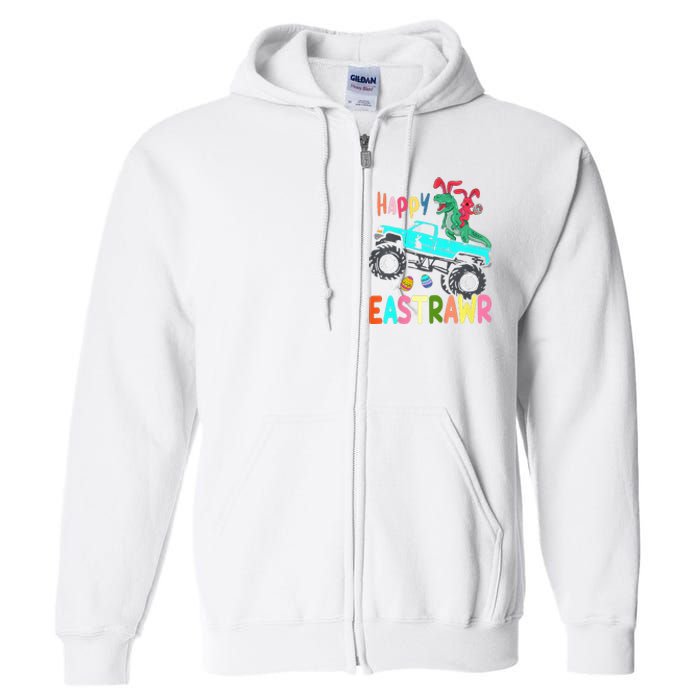 Happy Eastrawr Funny Easter Trex Monster Truck Full Zip Hoodie