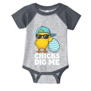 Happy Easter Funny Chicks Dig Me Easter Infant Baby Jersey Bodysuit