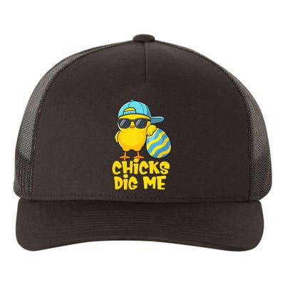 Happy Easter Funny Chicks Dig Me Easter Yupoong Adult 5-Panel Trucker Hat