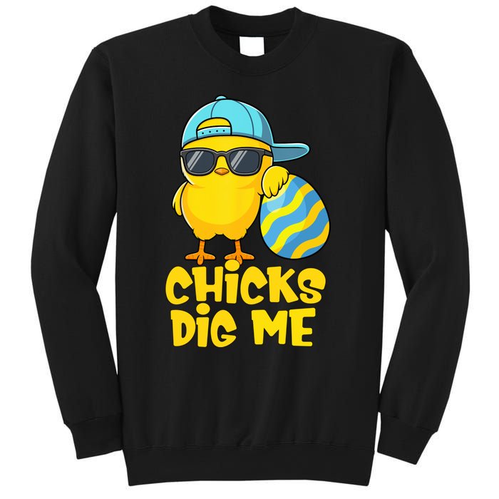 Happy Easter Funny Chicks Dig Me Easter Sweatshirt