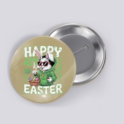 Happy Easter Funny 420 Day Easter Bunny Rabbit Women Button