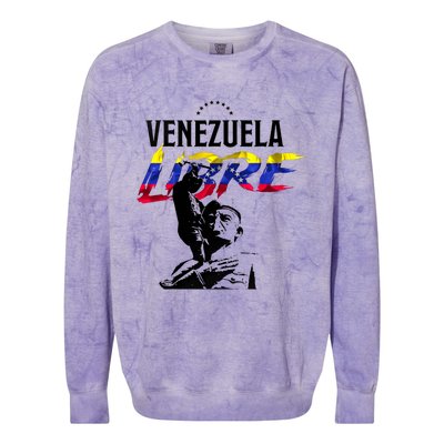 Hasta El Final Abajo Cadenas Venezuela Libre Colorblast Crewneck Sweatshirt