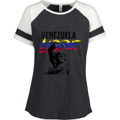 Hasta El Final Abajo Cadenas Venezuela Libre Enza Ladies Jersey Colorblock Tee