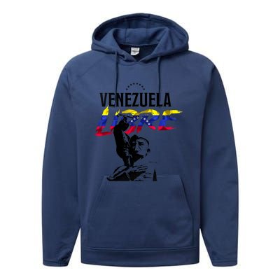 Hasta El Final Abajo Cadenas Venezuela Libre Performance Fleece Hoodie