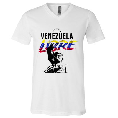 Hasta El Final Abajo Cadenas Venezuela Libre V-Neck T-Shirt