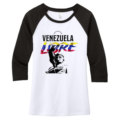 Hasta El Final Abajo Cadenas Venezuela Libre Women's Tri-Blend 3/4-Sleeve Raglan Shirt