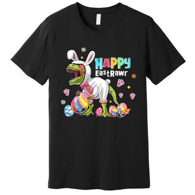 Happy Eastrawr Funny Easter Day Bunny Dinosaur T Rex Costum Easter Egg Premium T-Shirt