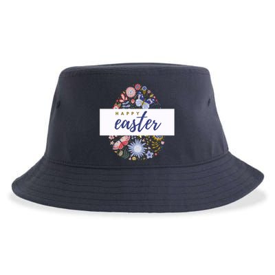 Happy Easter Floral Spring Sustainable Bucket Hat