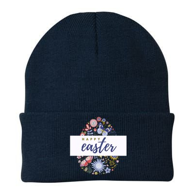 Happy Easter Floral Spring Knit Cap Winter Beanie