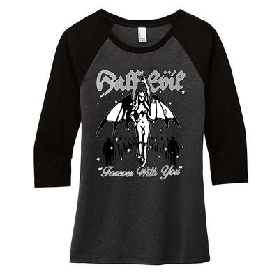 Half Evil Forever With You Women's Tri-Blend 3/4-Sleeve Raglan Shirt