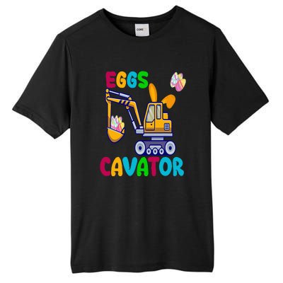 Happy Easter Funny Excavator Hunting Egg Tall Fusion ChromaSoft Performance T-Shirt