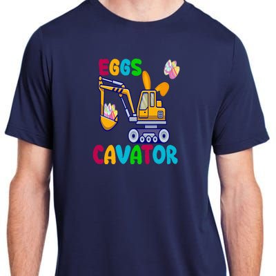 Happy Easter Funny Excavator Hunting Egg Adult ChromaSoft Performance T-Shirt