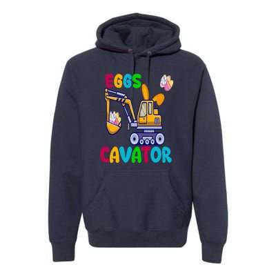 Happy Easter Funny Excavator Hunting Egg Premium Hoodie