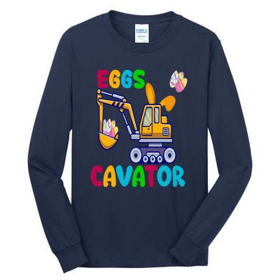 Happy Easter Funny Excavator Hunting Egg Tall Long Sleeve T-Shirt