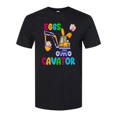 Happy Easter Funny Excavator Hunting Egg Softstyle CVC T-Shirt